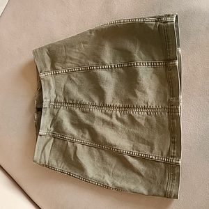 Free People Modern Femme Seamed MiniSkirt, Women's Size 8, Army green